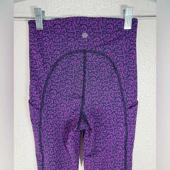 Athleta Purple and Black Ultimate Stash Pocket Textured 7/8 Tight Women’s XXS - Picture 8 of 10